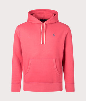 Relaxed Fit RL Fleece Hoodie in Red Sky by Polo Ralph Lauren. EQVVS Front Angle Shot.