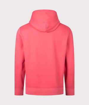 Relaxed Fit RL Fleece Hoodie in Red Sky by Polo Ralph Lauren. EQVVS Back Angle Shot.