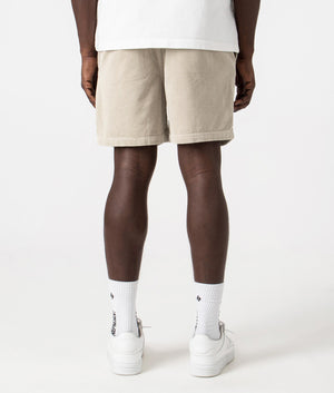 Polo Ralph Regular Fit Corduroy Prepster Shorts in Beige Khaki Angle Back Shot on Model at EQVVS