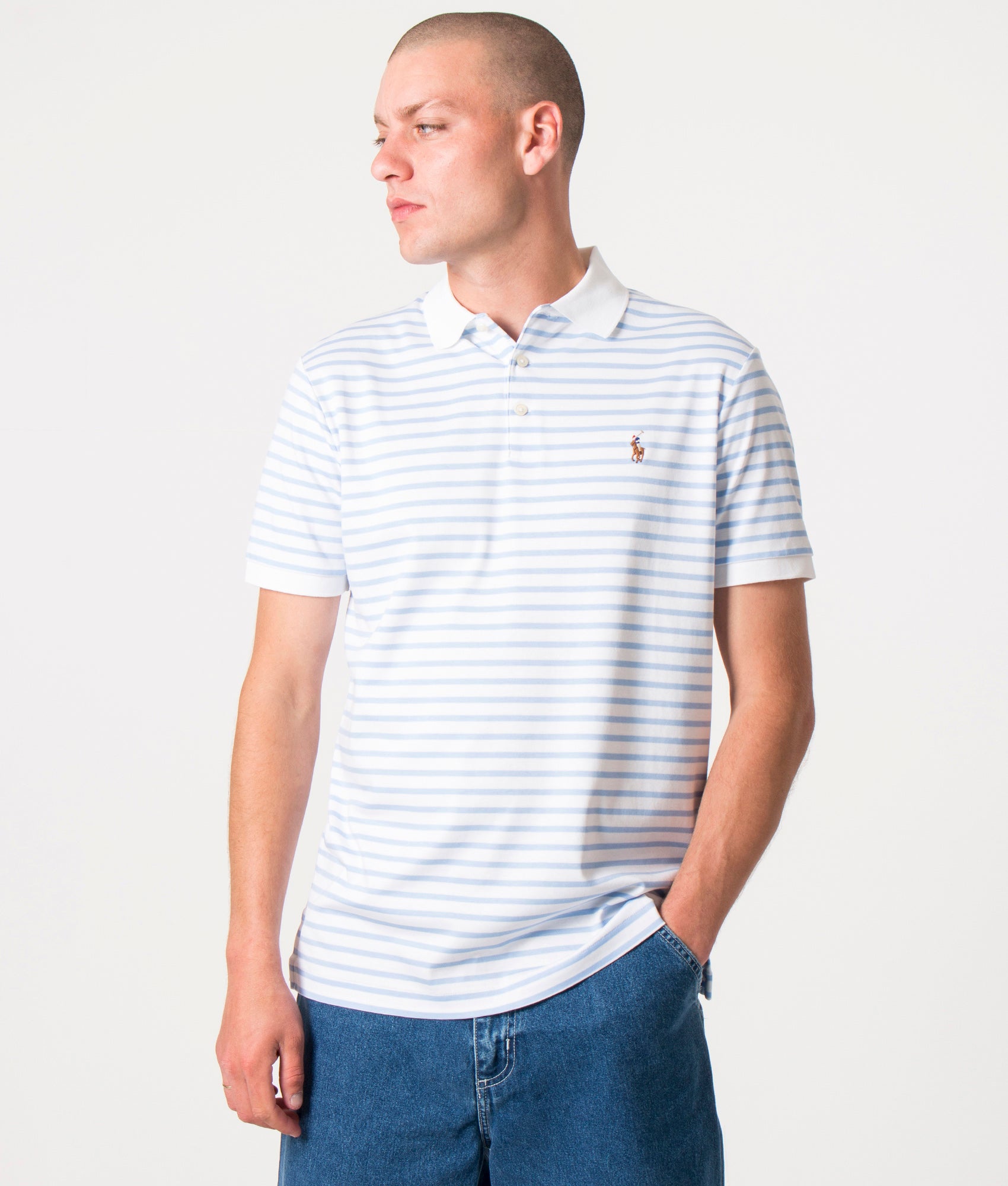 Custom-Slim-Fit-Soft-Cotton-Polo-Shirt-White/Austin-Blue-Polo-Ralph-Lauren-EQVVS