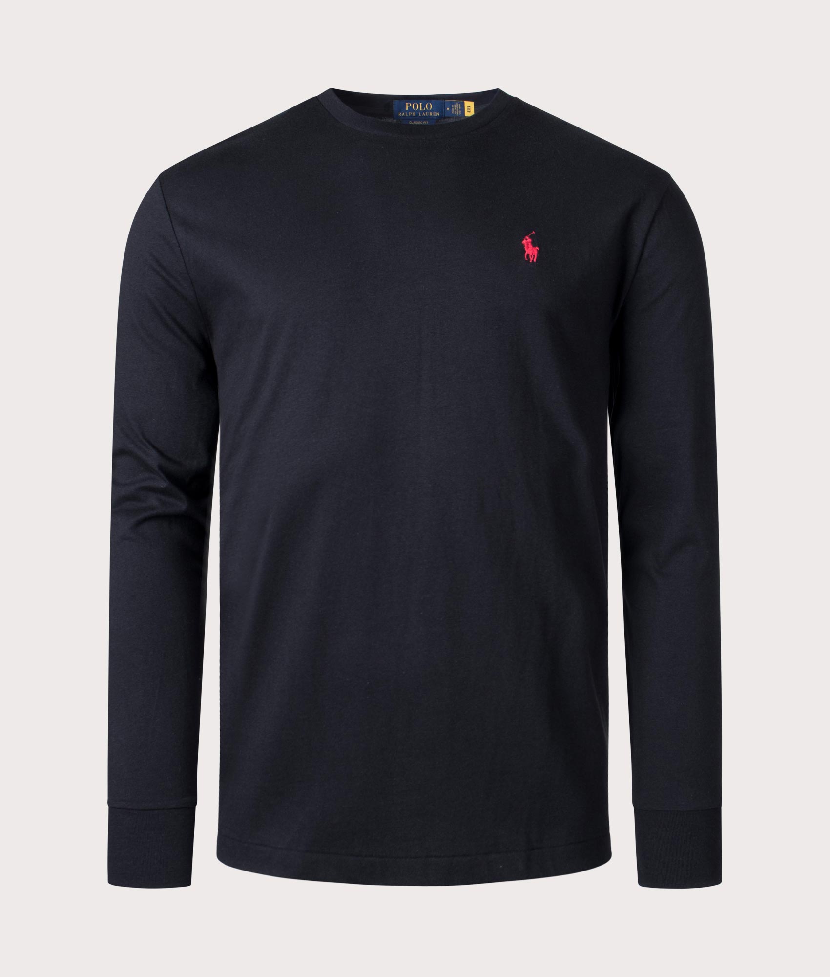 Classic-Fit-Logo-Long-Sleeve-T-Shirt-Polo Black-Polo-Ralph-Lauren-EQVVS-Front-Image