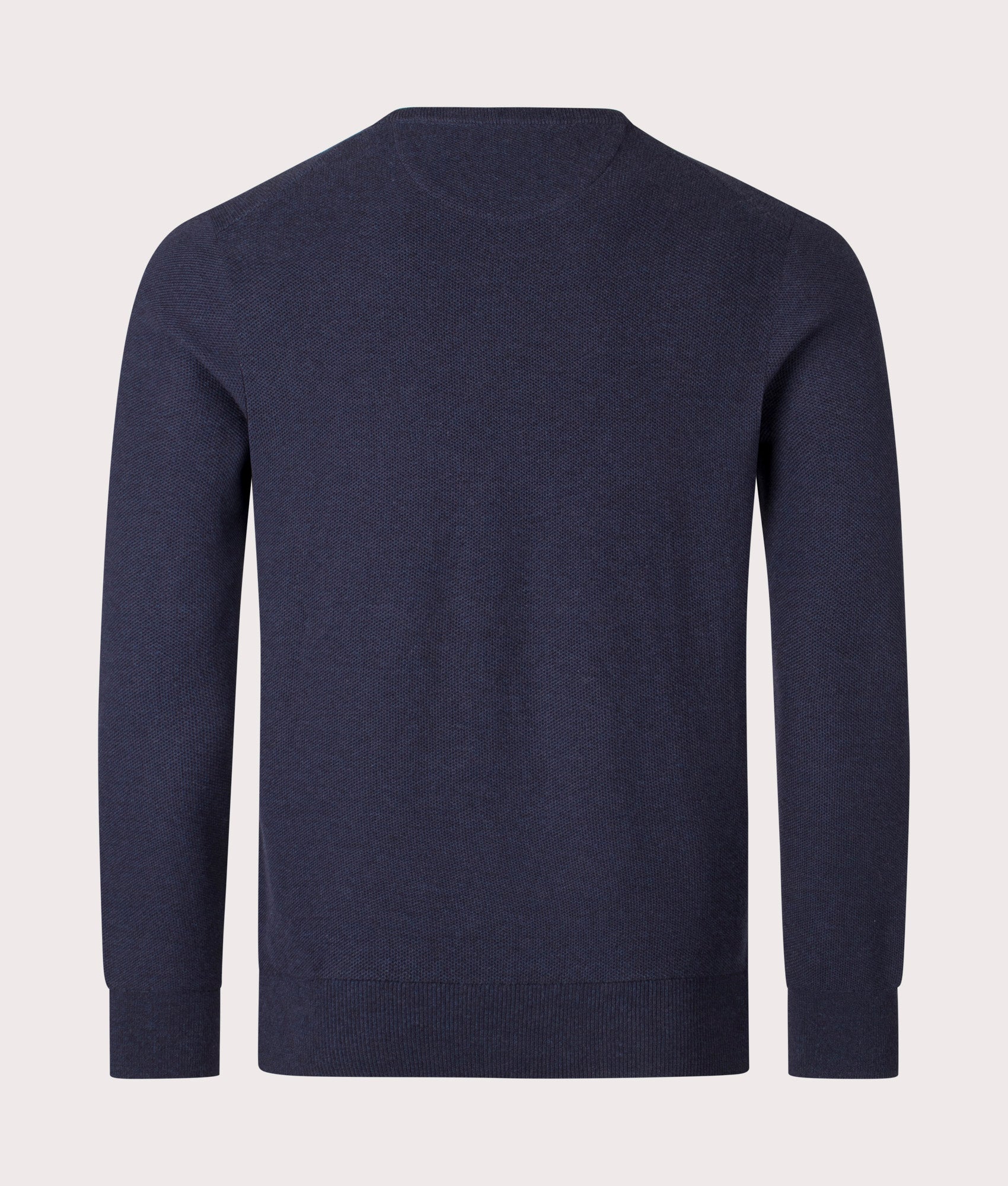 Textured Cotton Mesh Knitted Jumper in Navy Heather by Polo Ralph Lauren. EQVVS Shot. 