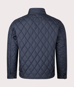 Quilted Insulated Shirt Jacket in College Navy by Polo Ralph Lauren. EQVVS Back Angle Shot.