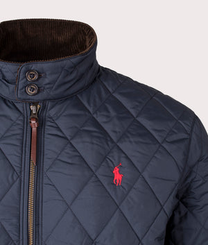 Quilted Insulated Shirt Jacket in College Navy by Polo Ralph Lauren. EQVVS Detail Shot.