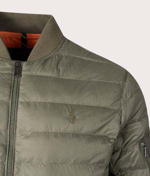Polo Ralph Lauren Terra Insulated Bomber Jacket Green Detail Shot at EQVVS