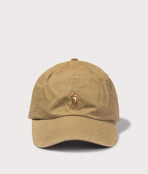 Stretch-Cotton Twill Baseball Cap in Rustic Tan by Polo Ralph Laure. EQVVS Front Angle Shot.