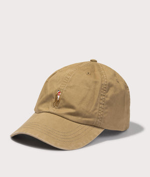 Stretch-Cotton Twill Baseball Cap in Rustic Tan by Polo Ralph Laure. EQVVS Side Angle Shot.