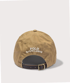 Stretch-Cotton Twill Baseball Cap in Rustic Tan by Polo Ralph Laure. EQVVS Back Angle Shot.