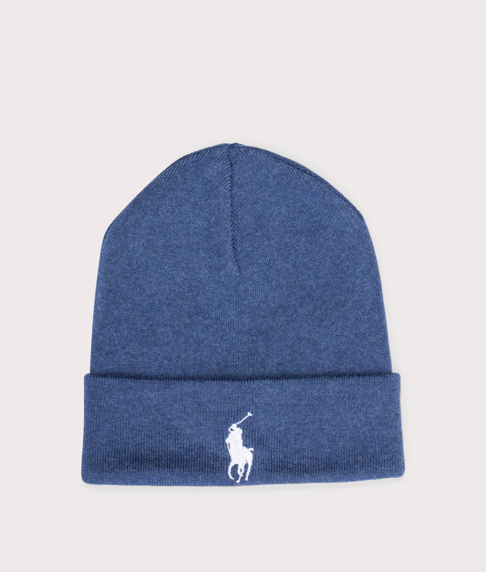 Combed Cotton Beanie Blue Heather Polo Ralph Lauren at EQVVS