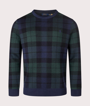 Plaid Wool Sweatshirt in Blackwatch Combo | 100% Wool | Polo Ralph Lauren | EQVVS | Front shot 