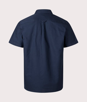 Lacoste Short Sleeve Oxford Shirt in Navy Blue Back Shot EQVVS
