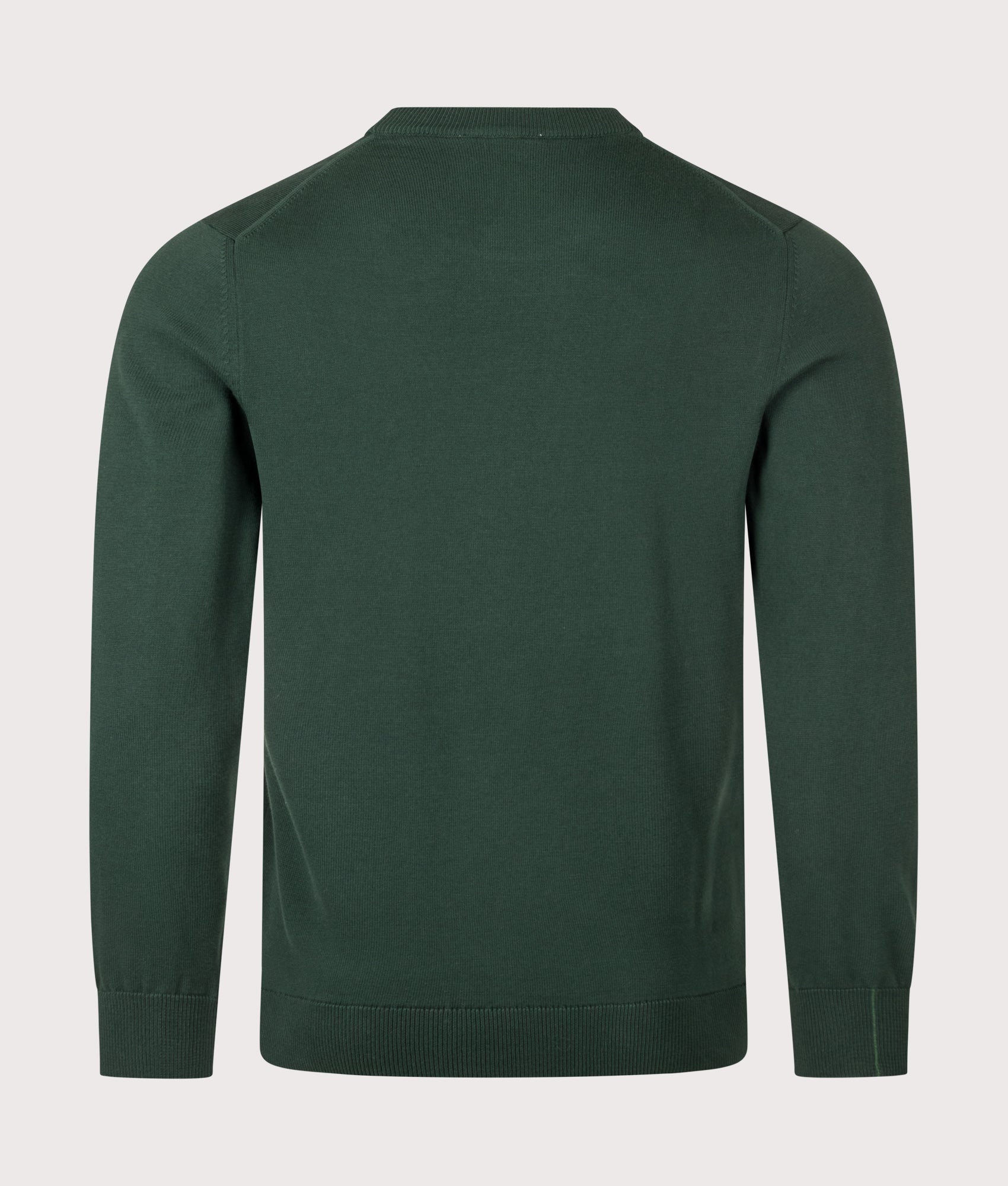 Lacoste Regular Fit Croc Logo Knitted Jumper in Sinople at EQVVS Menswear. Back shot.