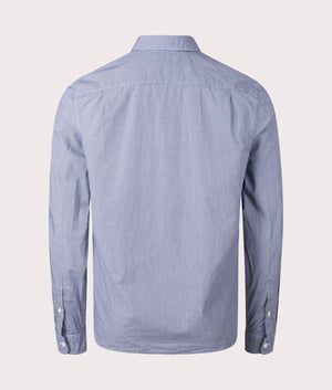 Lacoste Premium Cotton Shirt White and Navy Blue Back Shot EQVVS