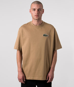 Large Crocodile T-Shirt, Lacoste, Brown, EQVVS, Front
