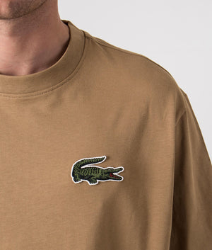 Large Crocodile T-Shirt, Lacoste, Brown, EQVVS, Detail