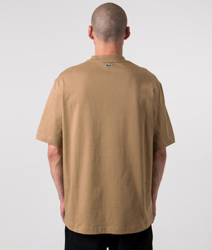 Large Crocodile T-Shirt, Lacoste, Brown, EQVVS, Reverse