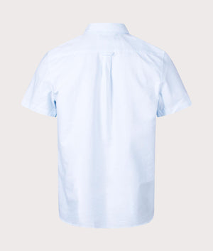Lacoste Short Sleeve Oxford Shirt White and Blue back shot EQVVS