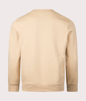 Lacoste Relaxed Fit Brushed Cotton Sweatshirt Beige Back Shot EQVVS