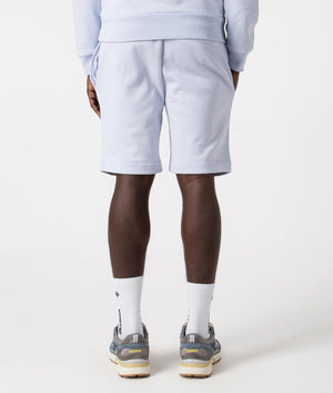 Organic Brushed Cotton Fleece Sweat Shorts in Phoenix Blue by Lacoste. EQVVS Back Angle Shot.