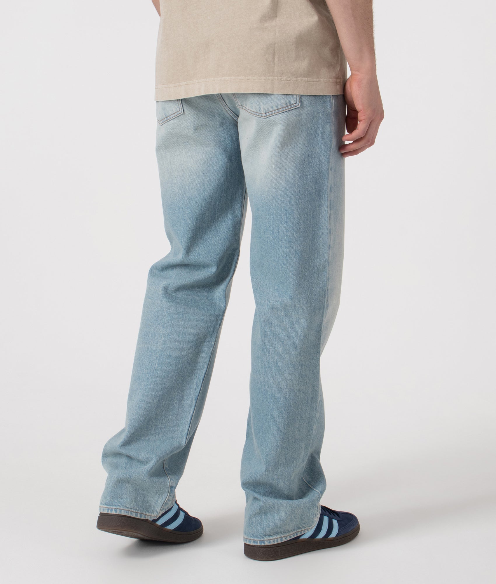 Straight Cut Indigo Jeans. Shot by EQVVS. Back shot.