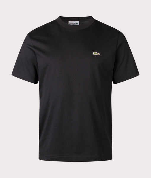 Cotton T-Shirt in Black | Lacoste | EQVVS
