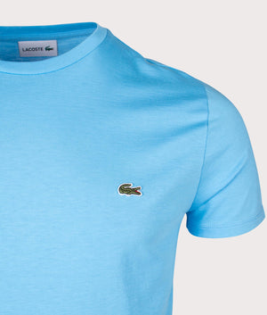 Pima Cotton Croc Logo T-Shirt in Bonnie by Lacoste. EQVVS Detail Shot.