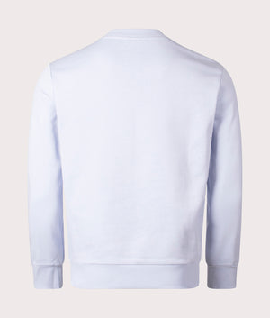 Lacoste Relaxed Fit Organic Brushed Cotton Sweatshirt in Phoenix Blue Back Shot at EQVVS