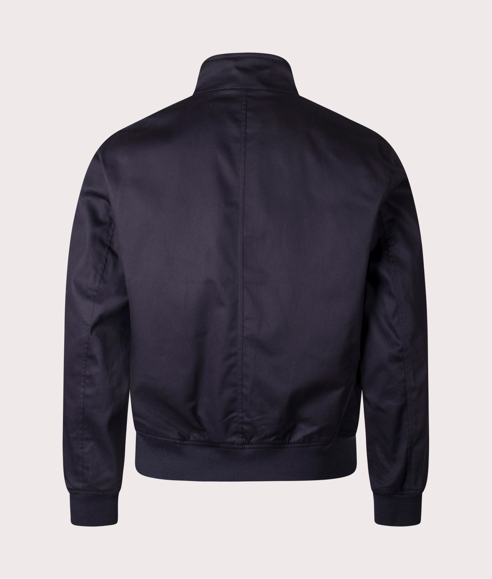 Lacoste Waterproof Twill Harrington Jacket in Abysm at EQVVS Menswear. Back shot.