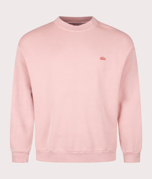Logo Sweatshirt in Eco Pink by Lacoste. EQVVS Front Angle Shot.