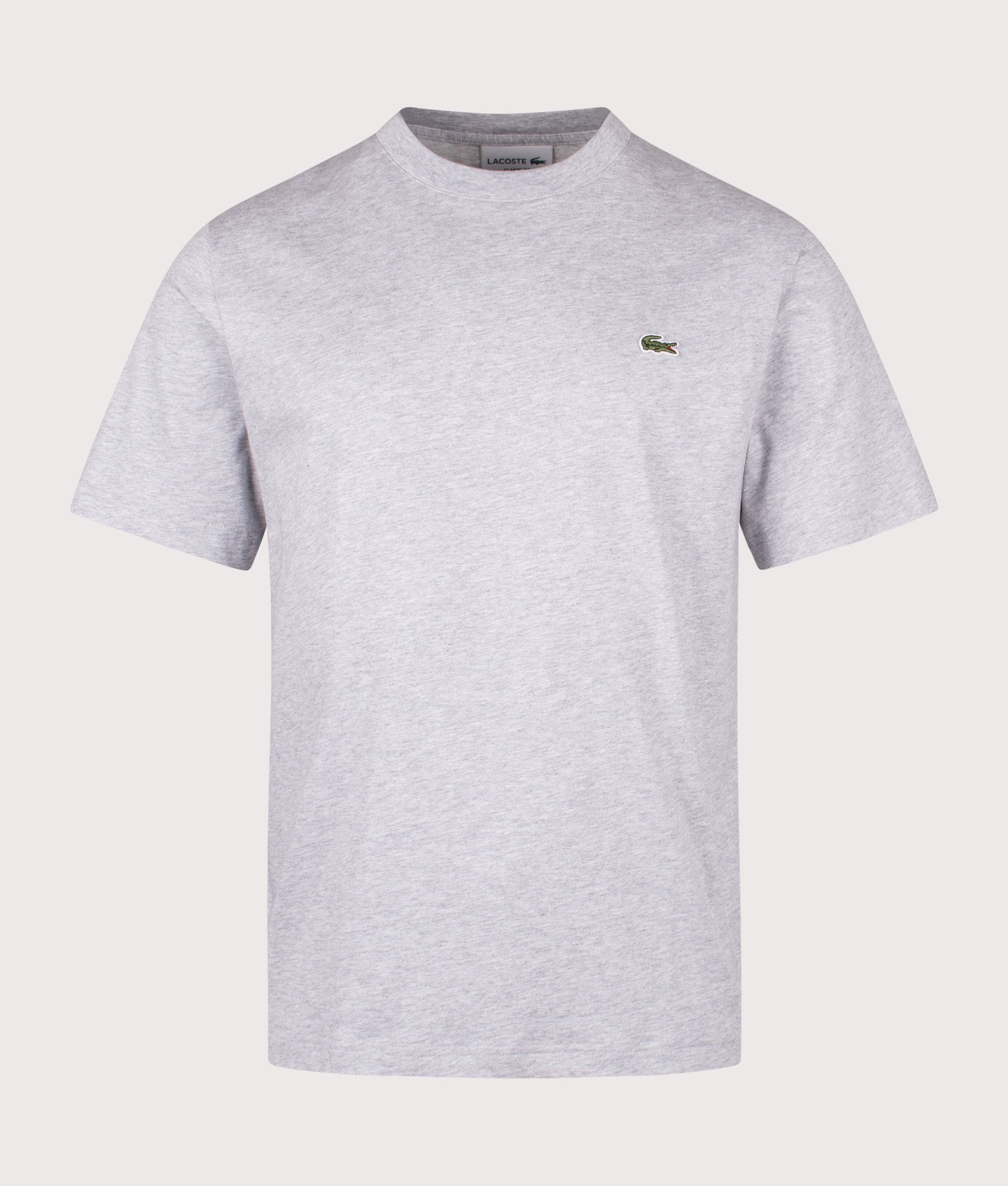 Cotton T-Shirt in Silver Chine | 100% Cotton | Lacoste | EQVVS | Front shot 