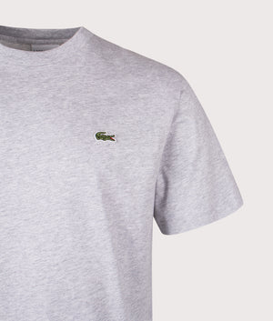 Cotton T-Shirt in Silver Chine | 100% Cotton | Lacoste | EQVVS | Front detail shot 