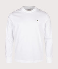 Classic Fit Long Sleeved Cotton T-Shirt: 001 White 