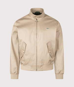 Waterproof Twill Harrington Jacket in Lion | Lacoste | EQVVS | Front shot 