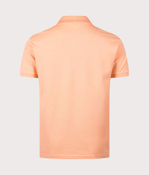 Lacoste Relaxed Fit L1212 Croc Logo Polo Shirt in IXY Light Orange back shot at EQVVS