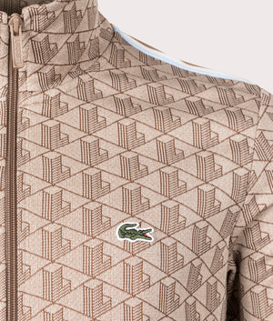 Lacoste All Over Print Track Top in IRP Croissant/Cookie detail shot at EQVVS