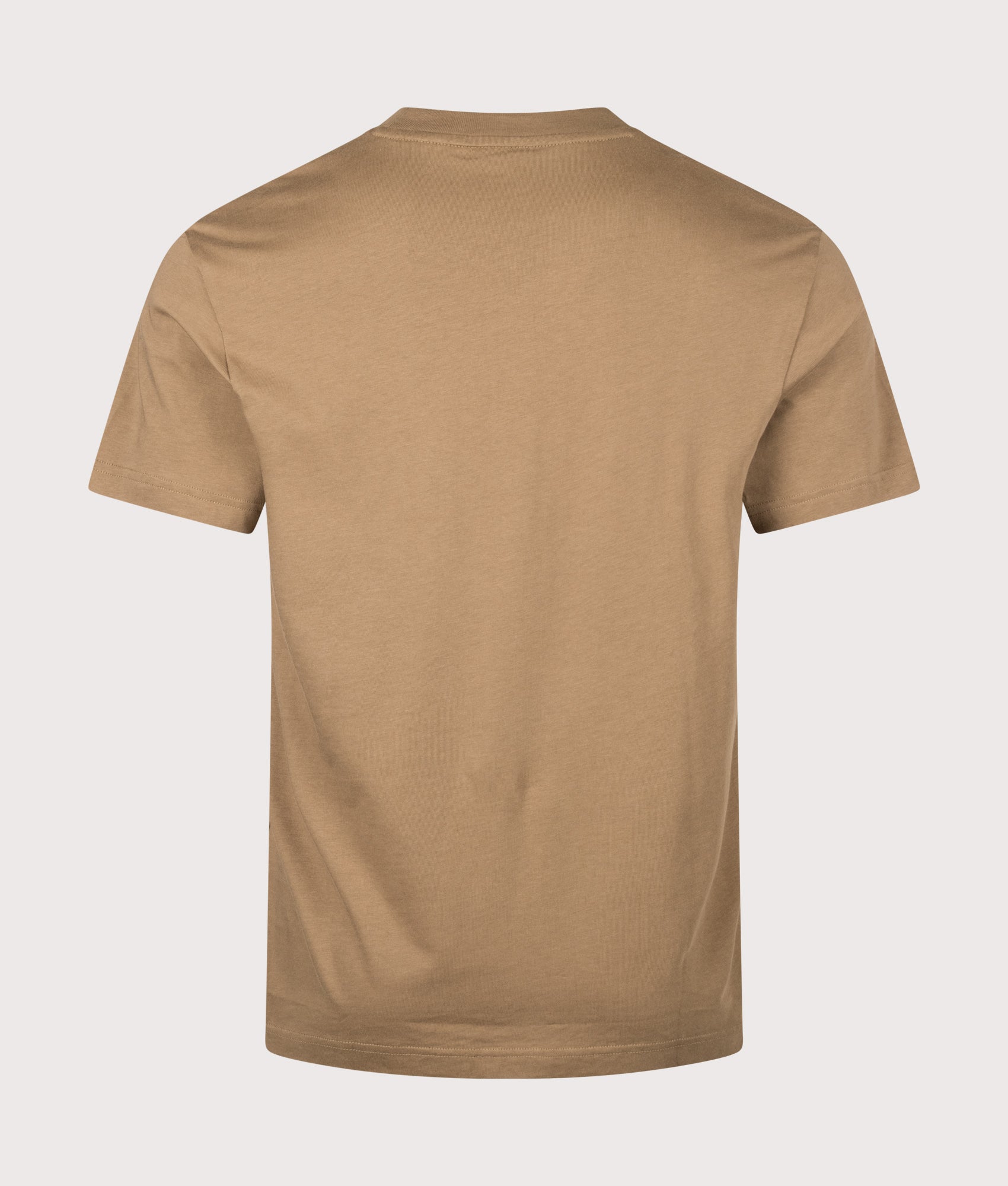 Lacoste Regular Fit Cotton T-Shirt in Cookie at EQVVS Menswear. Back shot.