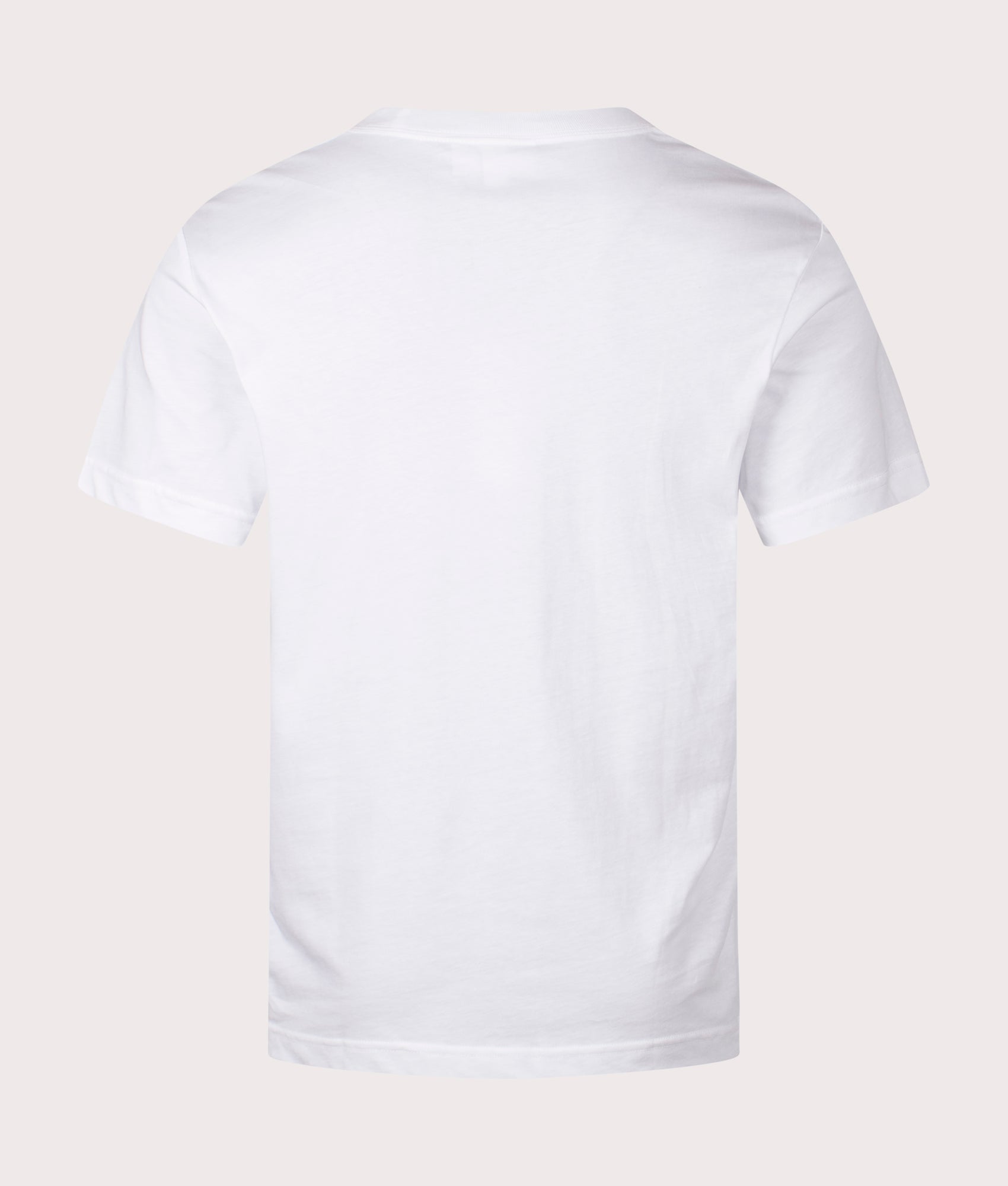 Lacoste Chest Pocket Cotton T-Shirt in White. Shot at EQVVS. Back Shot