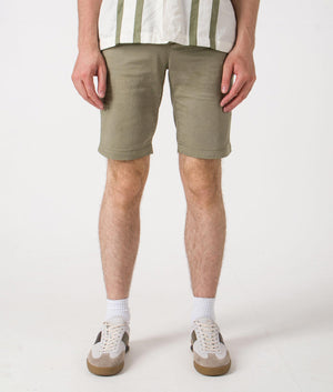 Slim Fit Bermuda Shorts. Shot by EQVVS. Front shot.