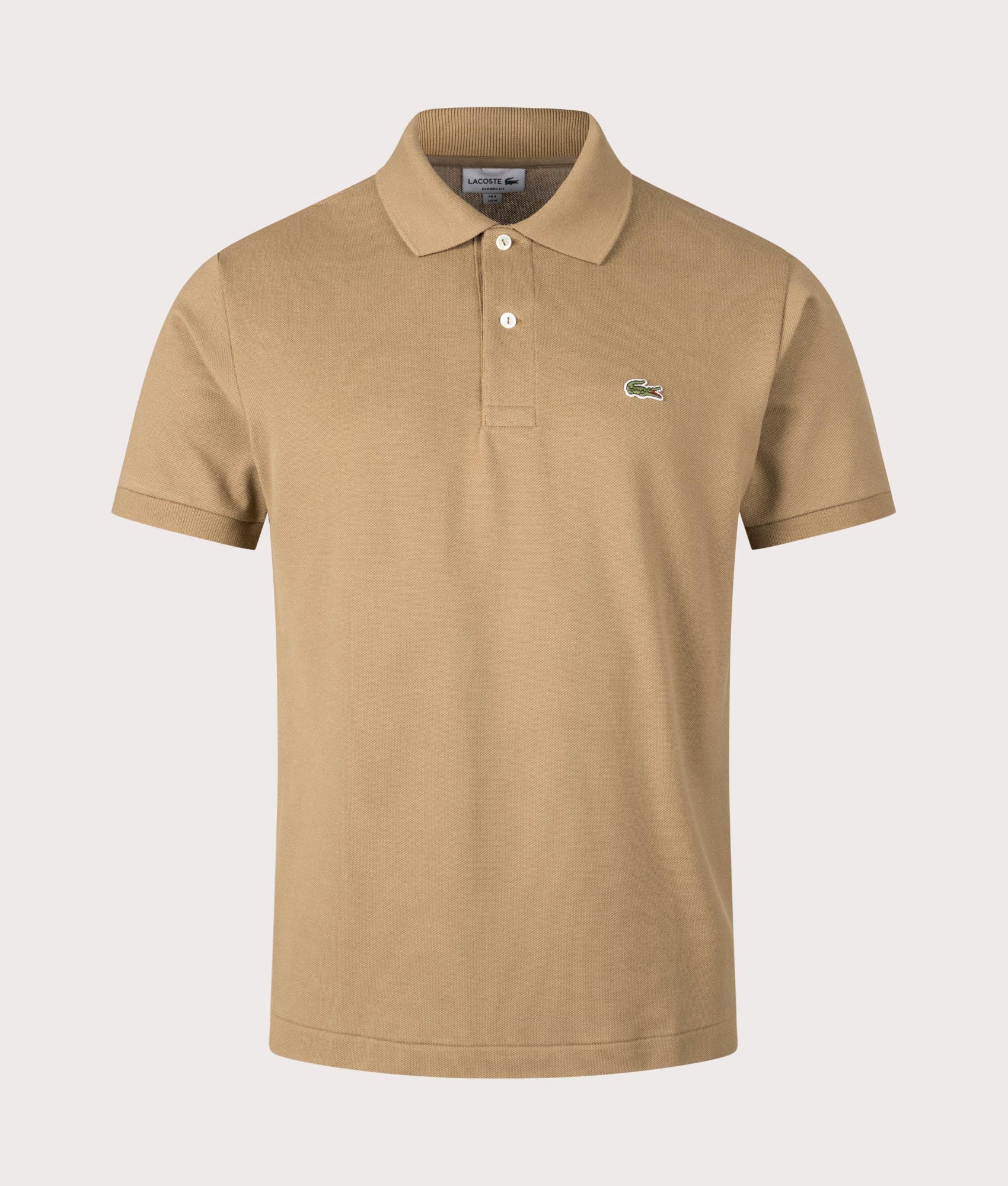 Croc Logo Polo Shirt in Cookie by Lacoste. EQVVS Shot. 