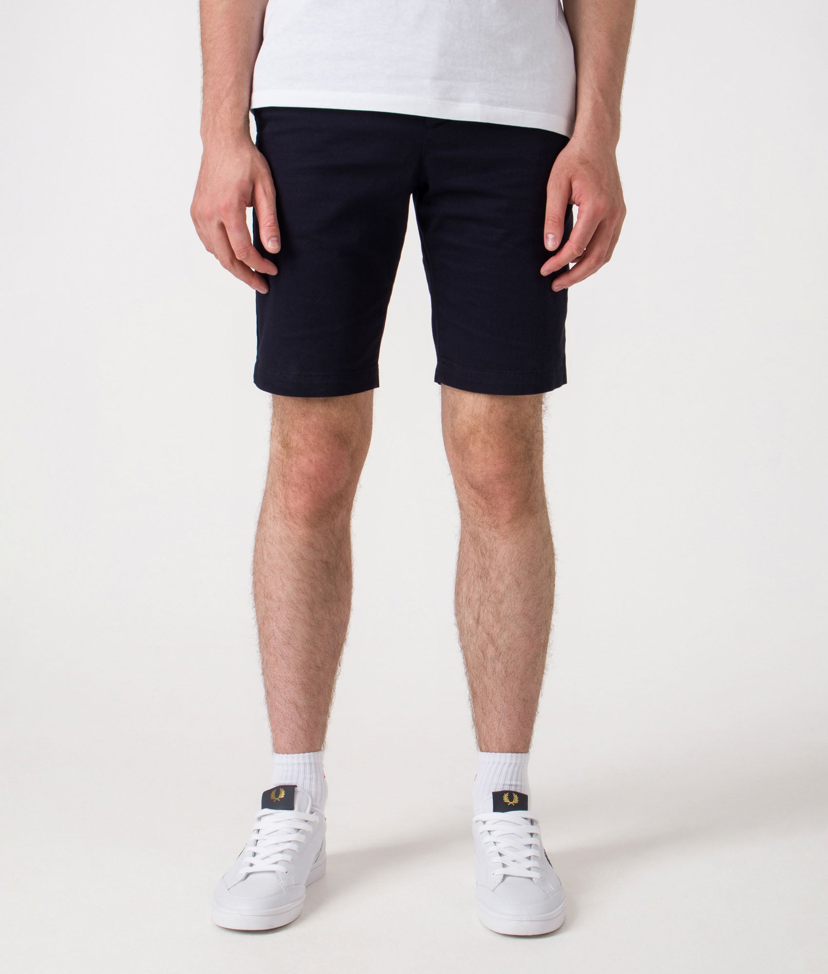 Slim Fit Bermuda Shorts. Shot by EQVVS. Front shot.