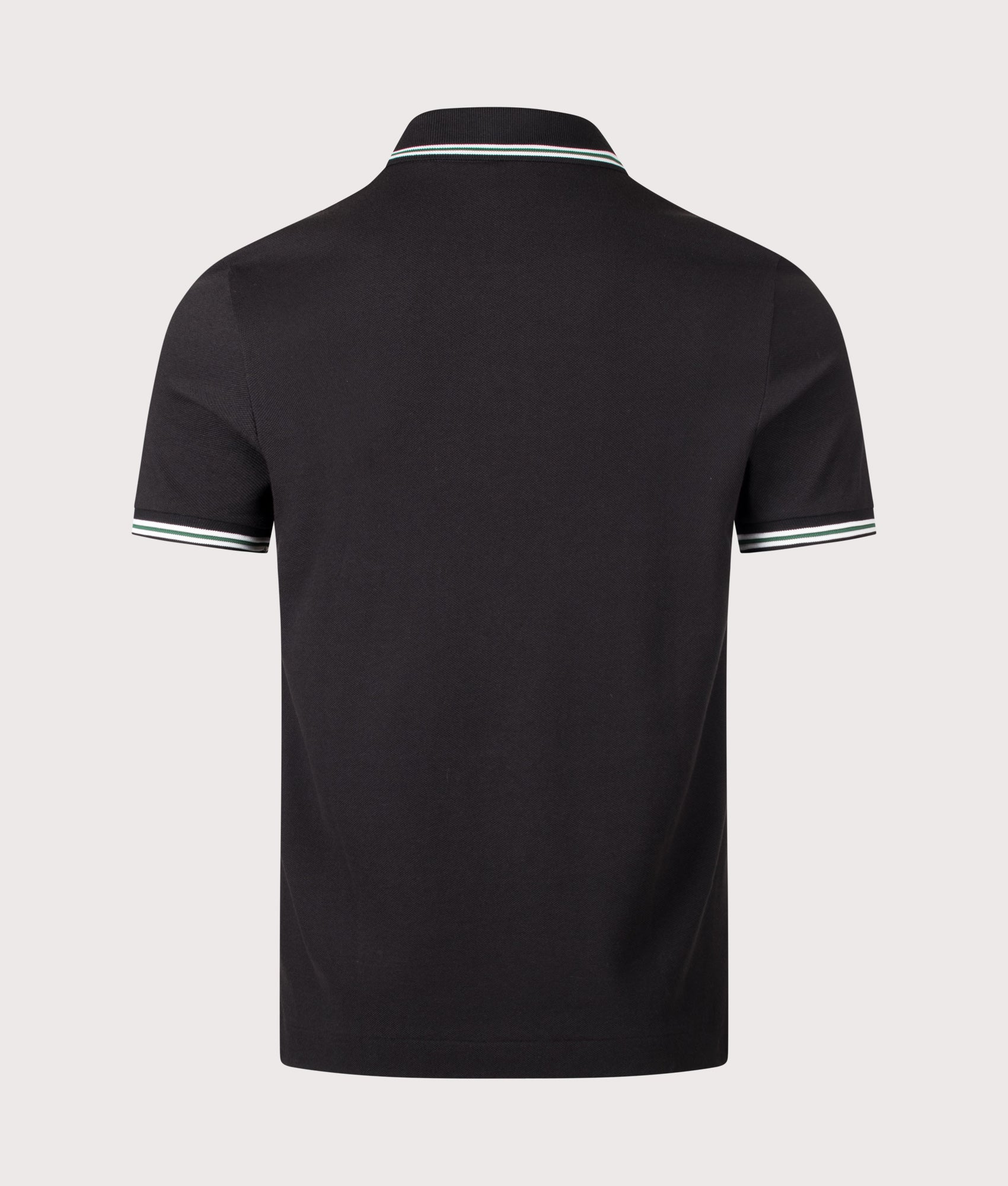 Lacoste Regular Fit Tipped Polo Shirt in Light Black at EQVVS Menswear. Back shot.