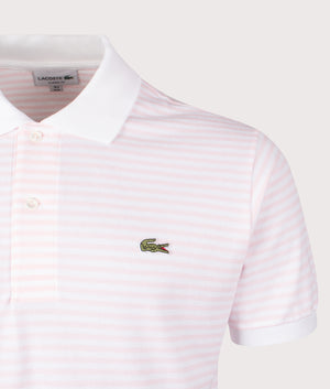 Ribbed Collar Striped Polo Shirt. Shot by EQVVS. Detail shot.