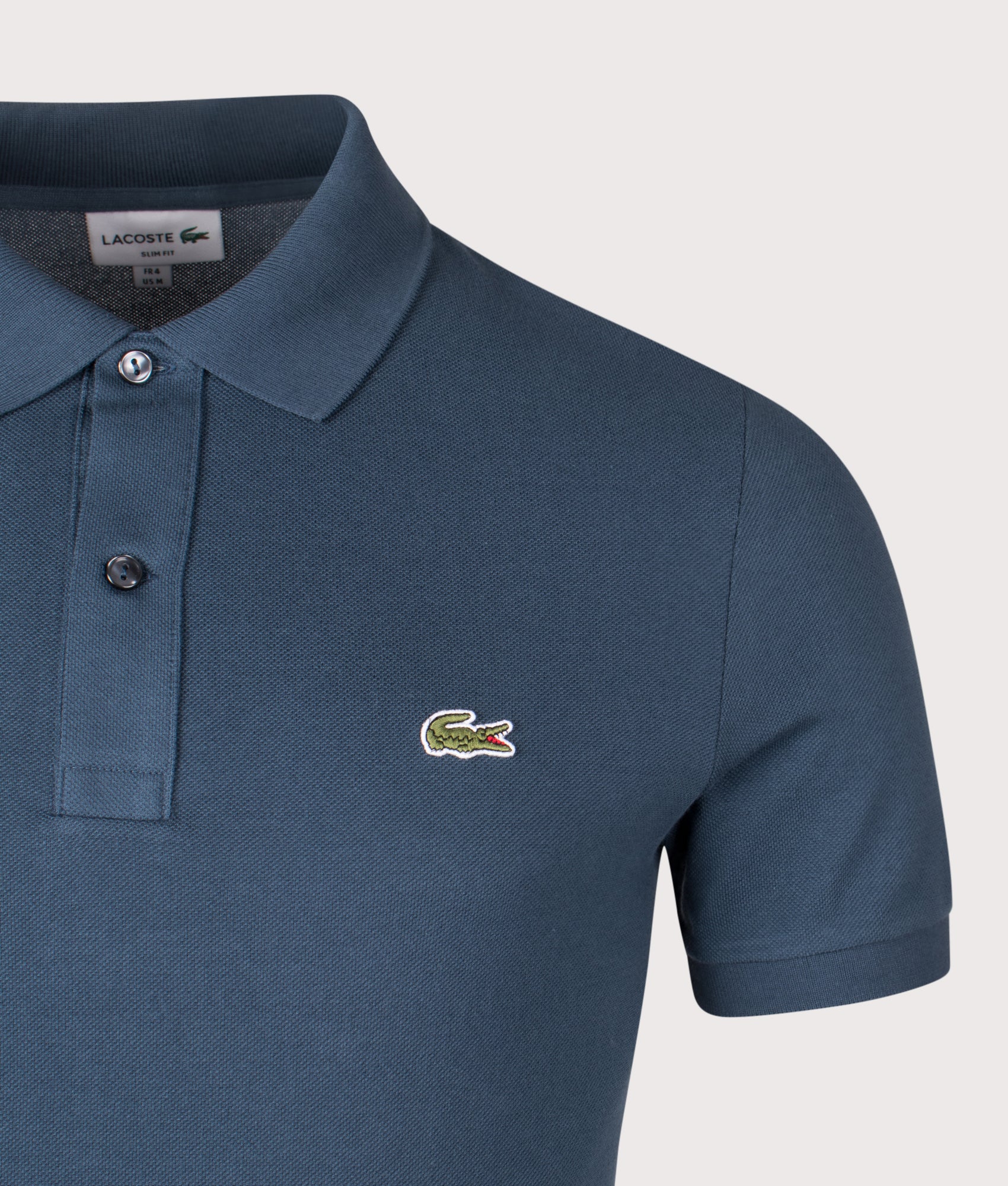 Slim Fit L1212 Pique Polo Shirt. Shot by EQVVS. Detail shot.