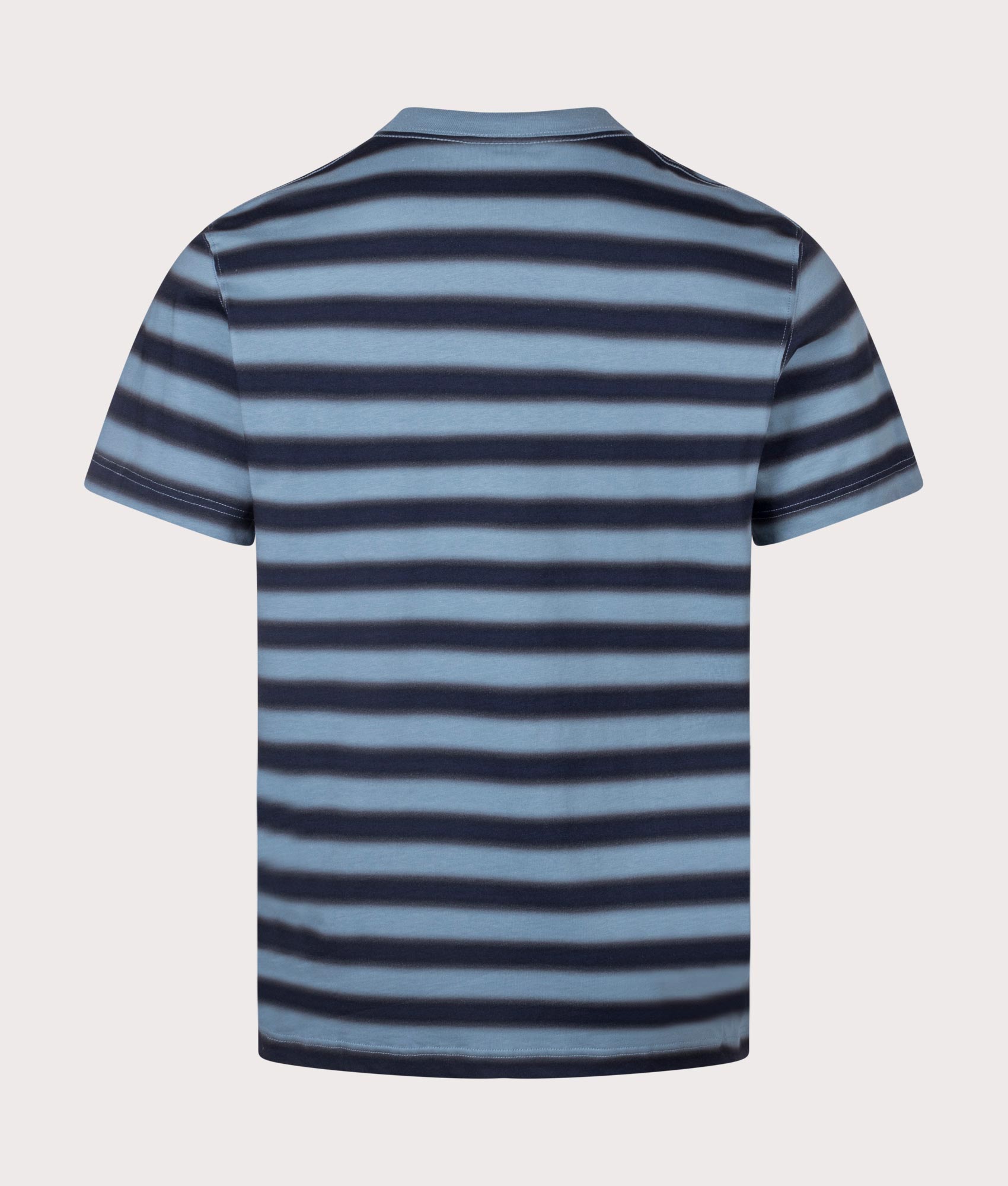 Lacoste Classic Striped T-Shirt in Blue at EQVVS. Back Shot.