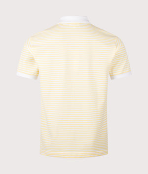 Ribbed Collar Striped Polo Shirt. Shot by EQVVS. Back shot.