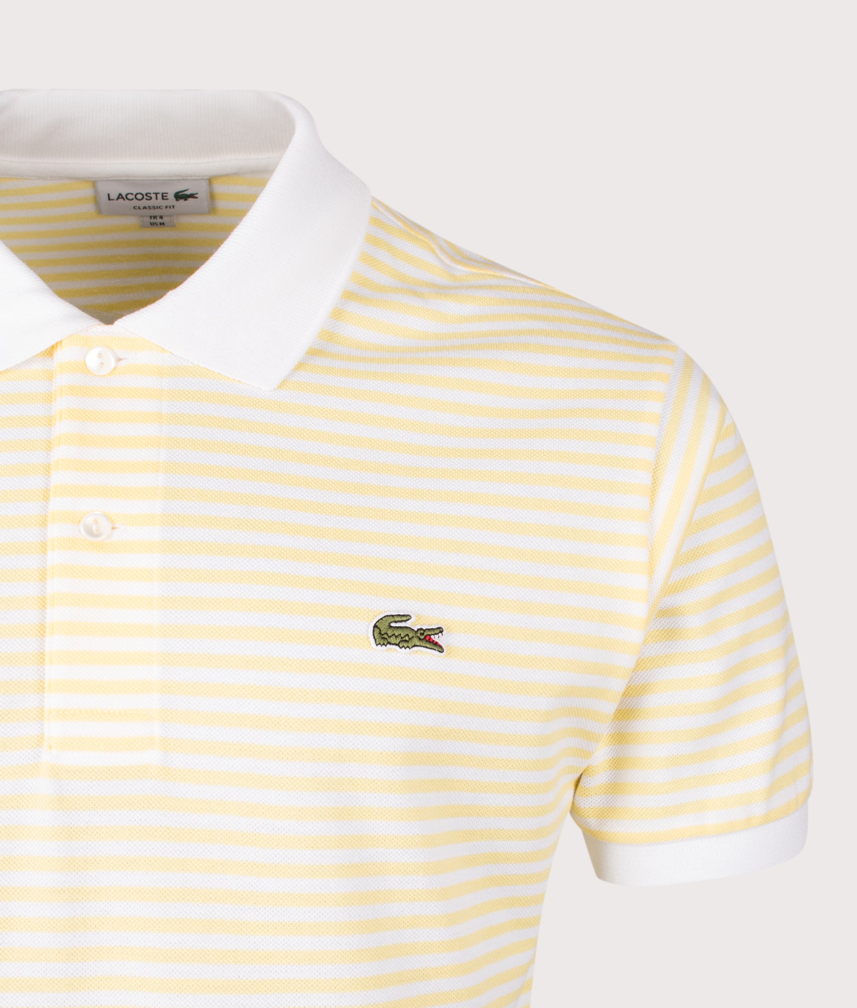 Ribbed Collar Striped Polo Shirt. Shot by EQVVS. Detail shot.