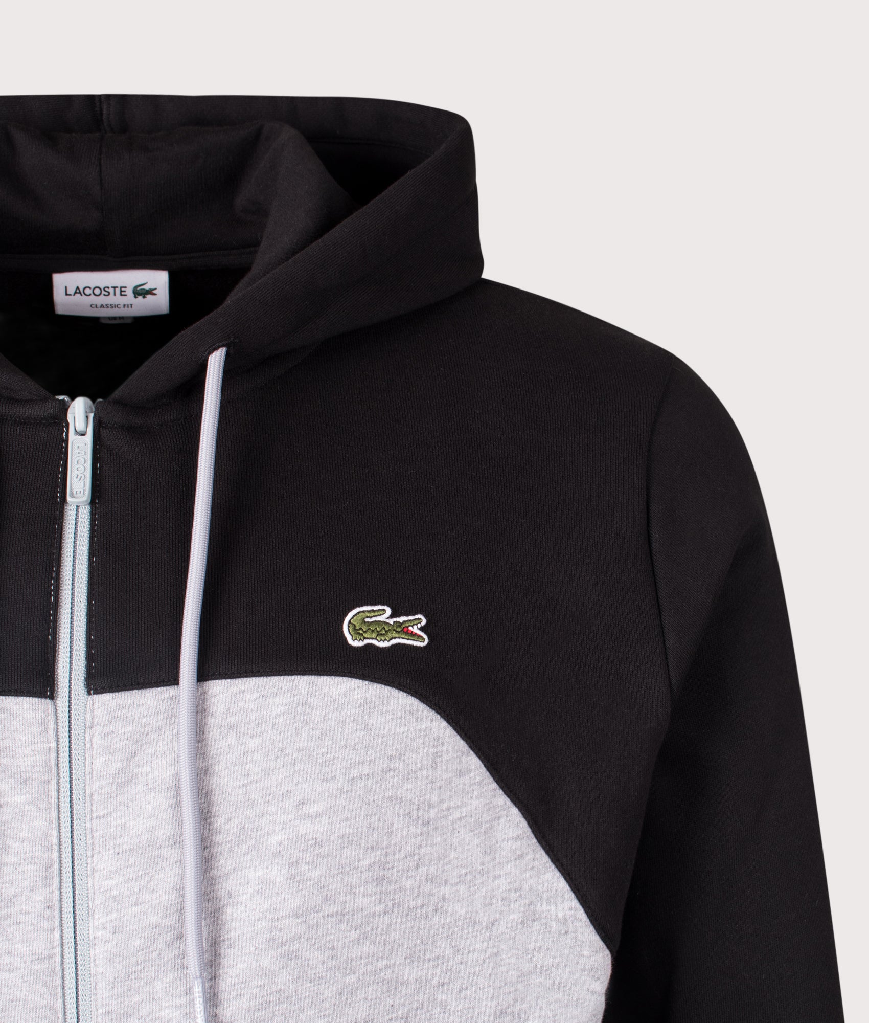 Colour Block Zip Through Hoodie. Shot by EQVVS. Detail shot.