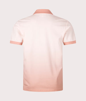 Lacoste Ribbed Collar Polo Shirt in a angora and latte gradient at EQVVS. Back Shot.