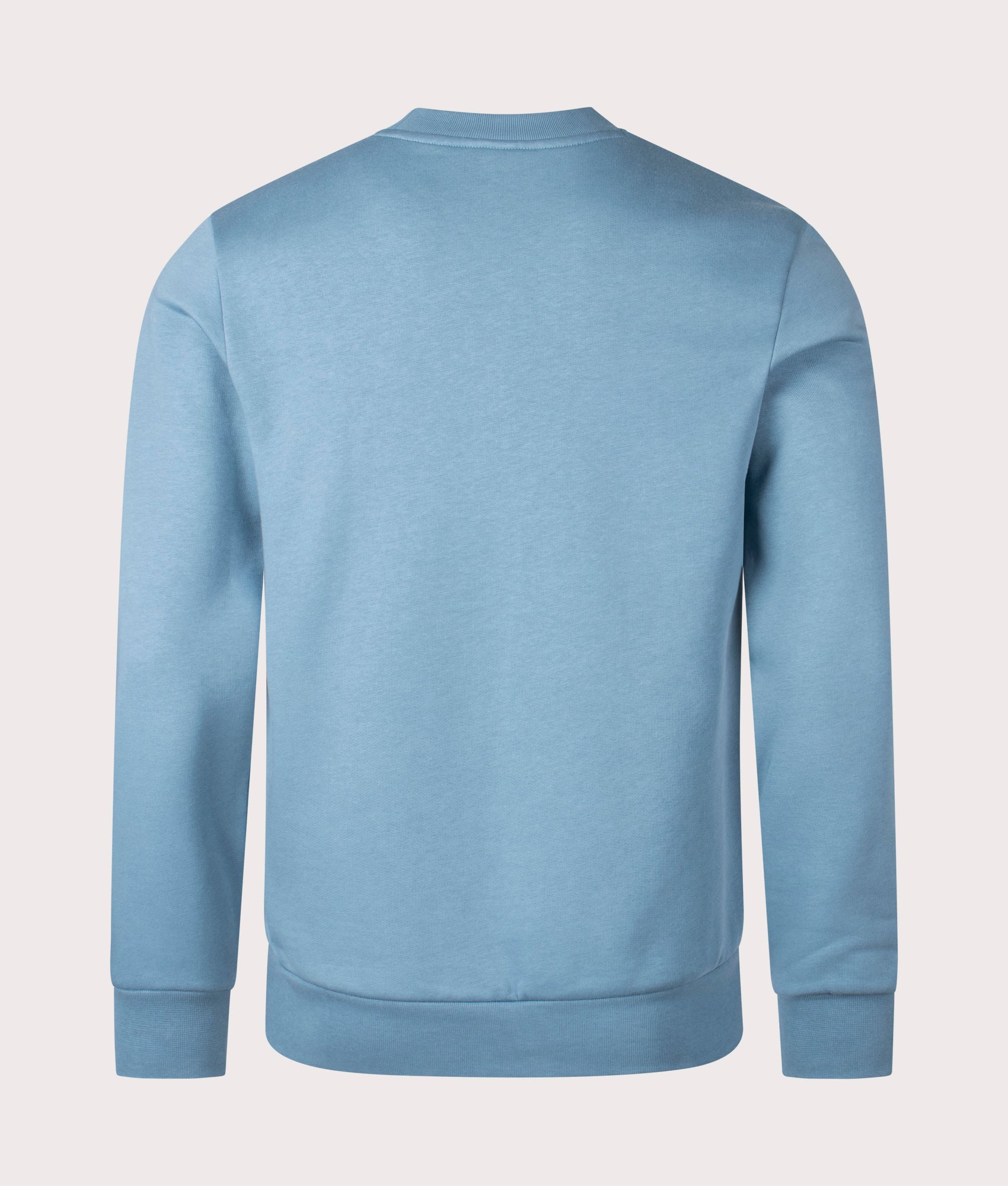 Lacoste Lacoste Relaxed Organic Brushed Cotton Sweatshirt in Limestone Blue. EQVVS back shot.