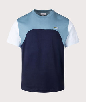 Colour-Block T-Shirt In Navy Blue Lacoste EQVVS Menswear